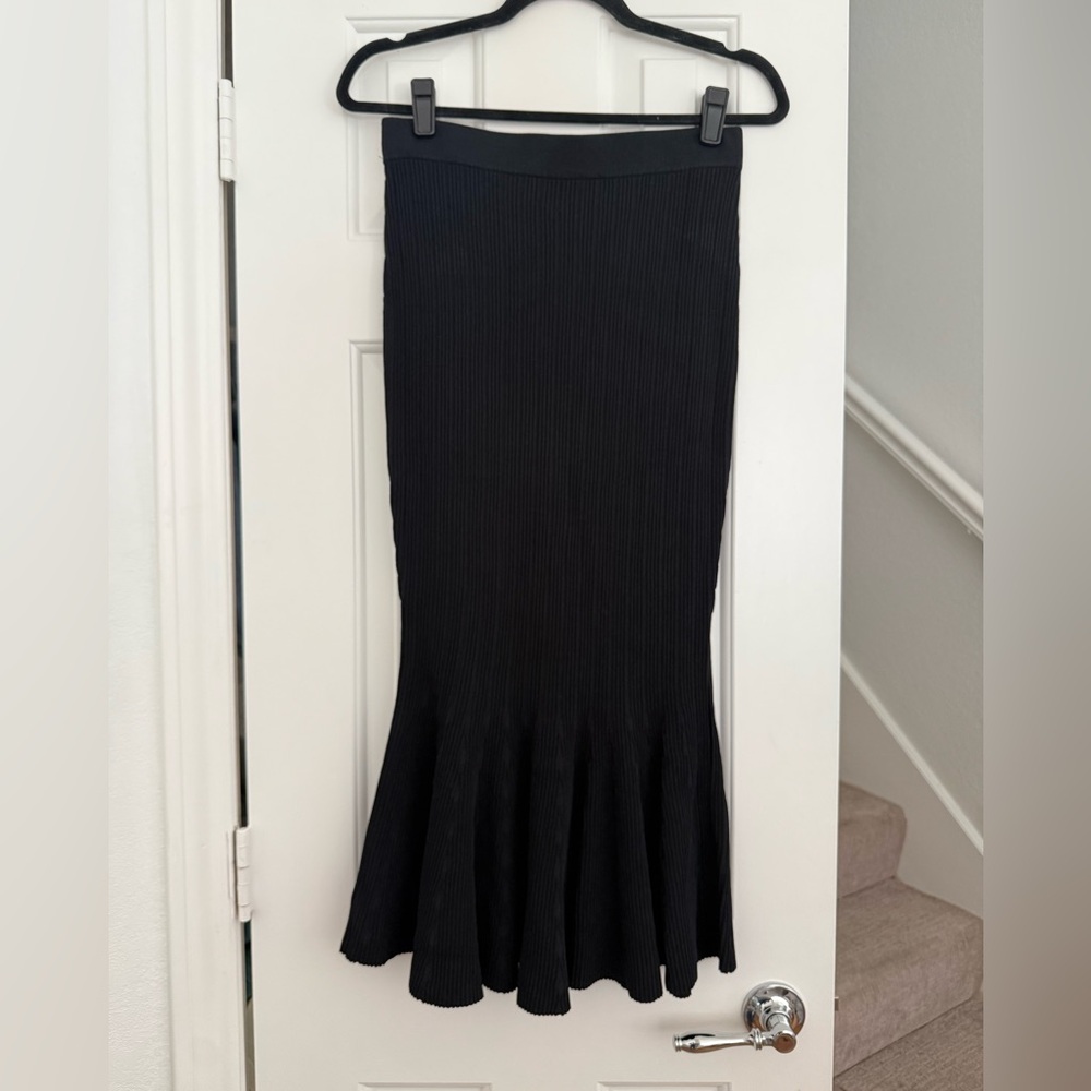 Jonathan Simkhai Knit Ribbed Ruffle Skirt